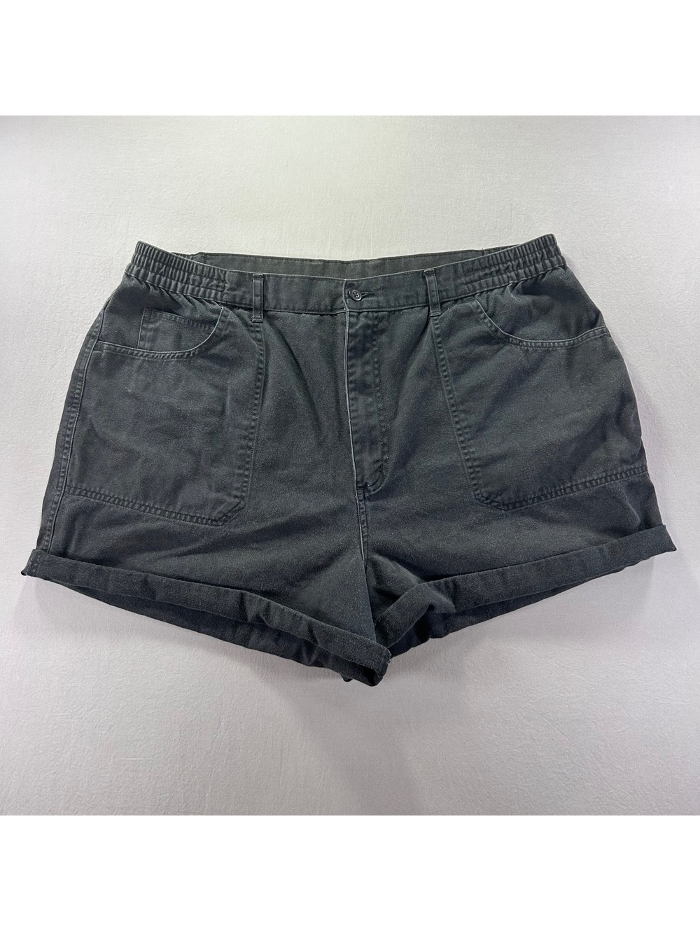 Premier International Ladies Plus Black Denim Shorts Women Size 20